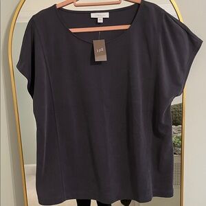 J. Jill Dark Blue Short Sleeve Top